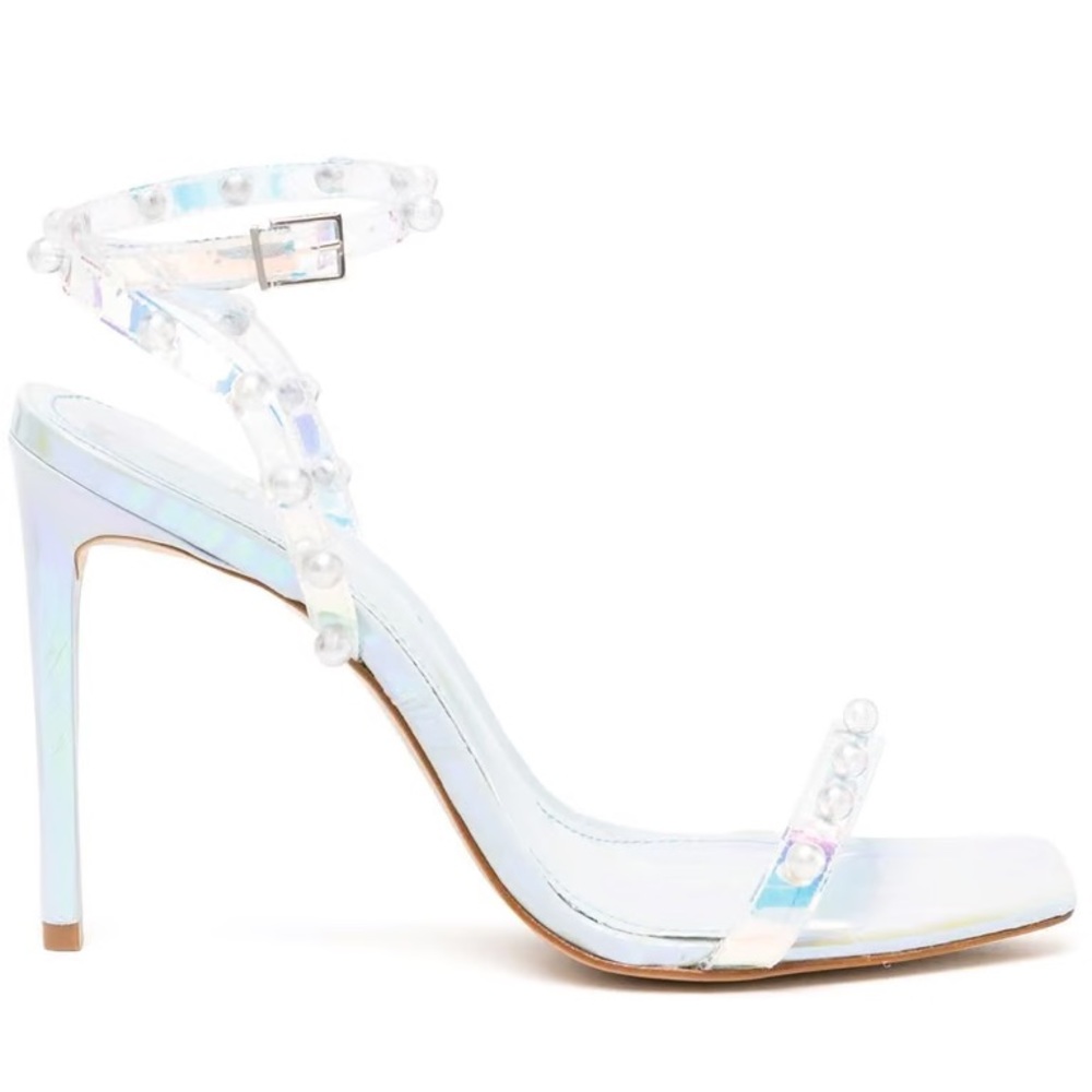 New in box Schutz Pietra Heeled sandal iridescent pearl heels